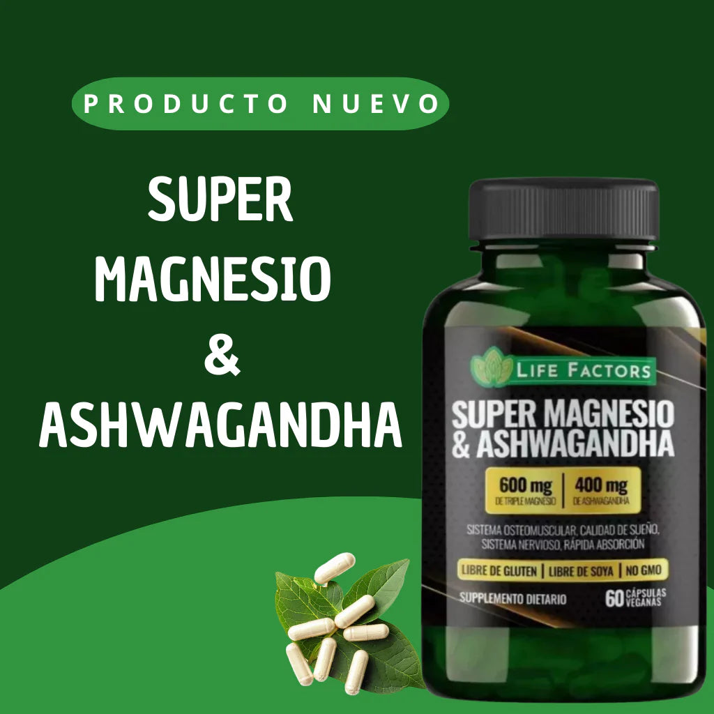 CelluGone™ - SÚPER MAGNESIO & ASHWAGANDHA 60 Cap 400mg
