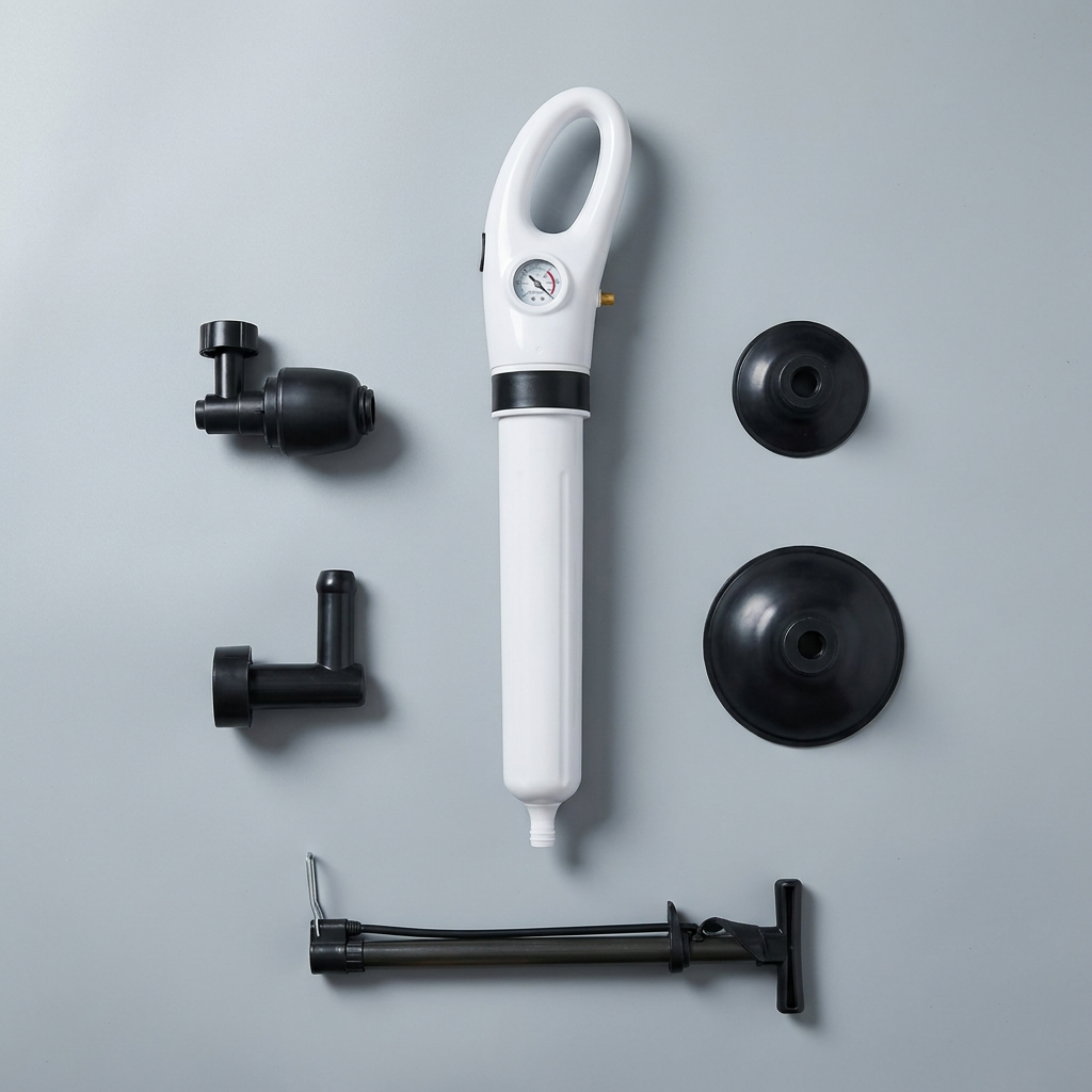 Kit completo: destapador, cabezales e inflador